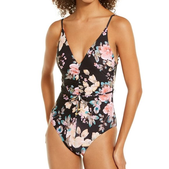 Becca Rebecca Virtue Caroline Shirred Swimsuit - Picture 1 of 8